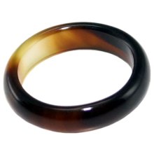 Ring, Achat, transparent gelb/braun, Breite: 5 mm, sortiert