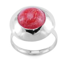 Ring, Silber mit Schaumkoralle, U: 57 mm