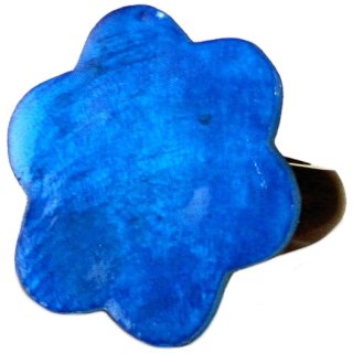 Ring, Resin, Perlmutt "Blau", Ø ca. 32 mm