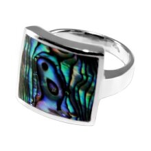 Silberring, Paua Muschel,18 x 16 mm, U 57 mm