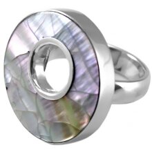 Silberring, Perlmutt, rund, U 63 mm
