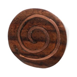 Holzring mit Kupfer "Spirale", Größen sortiert