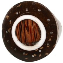 Ring, aus Holz und Edelstahl -rund-, Größen...