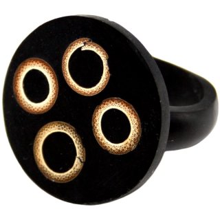 Ring aus Resin und Bambus, rund, Ø 25 mm, Größen sortiert