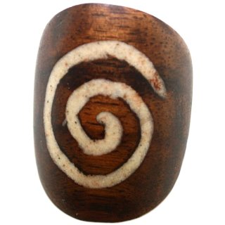 Sonoholzring "Spirale", Höhe: ca. 25 mm, Größen sortiert