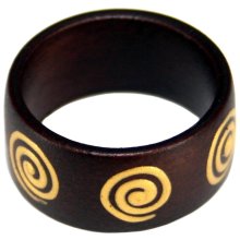 Ring aus Sonoholz, bemalt "Spirale", Höhe:...