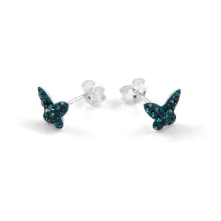 Ohrstecker Paar 925 Silber, Ø: 5 mm, emerald