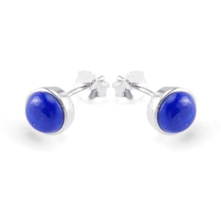 Ohrstecker, 925 Silber mit Lapislazuli, Ø: 7 mm