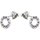 Ohrstecker Paar, 925 Silber, Kristall, rund, "weiß", Ø 7 mm