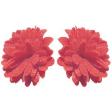 Ohrstecker Paar "Blüte" ca. 35 x 35 mm, rot