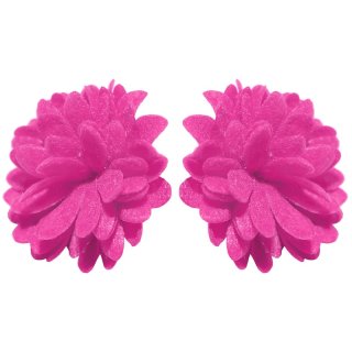Ohrstecker Paar "Blüte" ca. 35 x 35 mm, pink