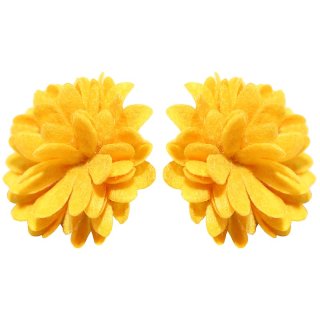 Ohrstecker Paar "Blüte" ca. 35 x 35 mm, gelb