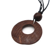 Halskette Holz,  "rund", Ø: 30 mm