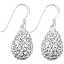 Ohrringe Paar, Silber mit Steinchen, Länge: 17 mm