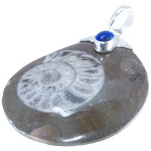 Anhänger Ammonit im Muttergestein, 925er Silber,...