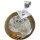 Anhänger Ammonit mit Mondstein in 925er Silber, Ø ca. 40 mm