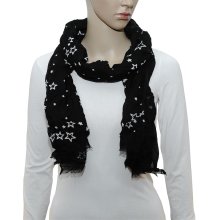 maloo Schal, Farbe: schwarz mit weißen Sternen