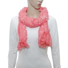 maloo Scarf, pink with white stars