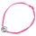 Armband "Spirale", 925 Silber und Stoff, pink