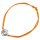 Armband "Spirale", 925 Silber und Stoff, orange