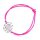 Armband "Blume", 925 Silber und Stoff, pink