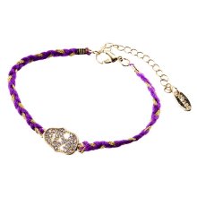 Armband "Skull" mit Glitzersteinen, violett
