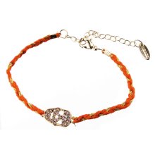 Armband "Skull" mit Glitzersteinen, orange