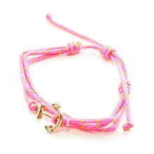 Armband "Anker", pink/gelb