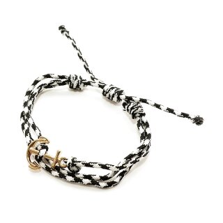 Armband "Anker", schwarz/weiß