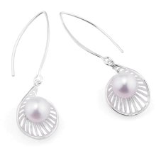Ohrringe Paar, Silber mit Perle, Länge: 20 mm