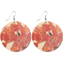 Ohrringe Paar "rote Blüten" Ø 47 mm