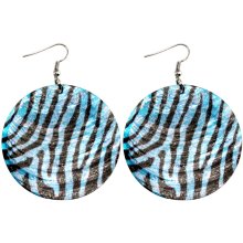 Ohrringe Paar "Zebra blau/schwarz" Ø 50 mm