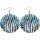 Ohrringe Paar "Zebra blau/schwarz" Ø 50 mm
