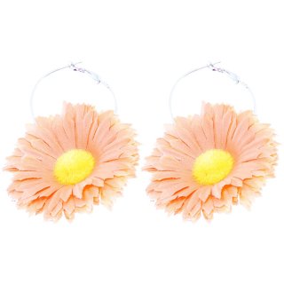 Ohrringpaar "Blüten", Ø 60 mm, Farbe: orange