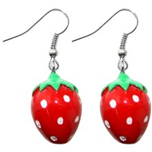 Ohrringe, Paar "Erdbeere", Länge: 22 mm