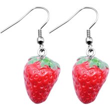 Ohrringe, Paar "Erdbeere", Länge: 15 mm
