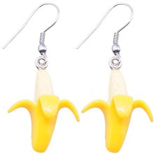 Ohrringe, Paar "Banane", Länge: 24 mm