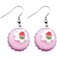 Ohrringe, Paar "Erdbeer-Sahne-Cupcake", 15 x 17 mm