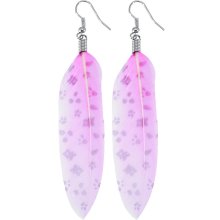 Ohrringe, Paar "Feder", Farbe: pink mit Muster,...