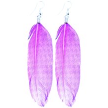 Ohrringe, Paar "Feder", Farbe: violett