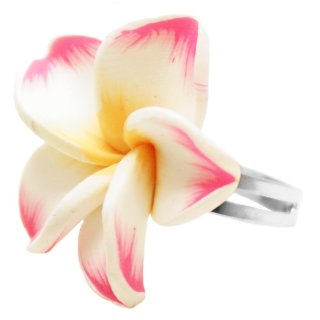 Ring "Blüte" Ø 30 mm, Größe flexibel, pink