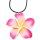 Halskette "Blüte" pink 65 x 65 mm, Kettenlänge verstellbar