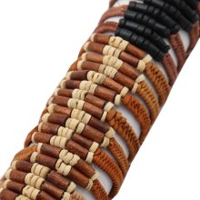 Armband aus Leder, Holz und Kokosholz