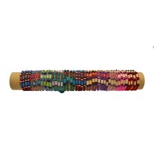 Armband aus Bone, Holz und Baumwolle, gewachst