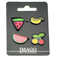 Pins, 4er-Set, Melone/Kirsche/Banane/Melone