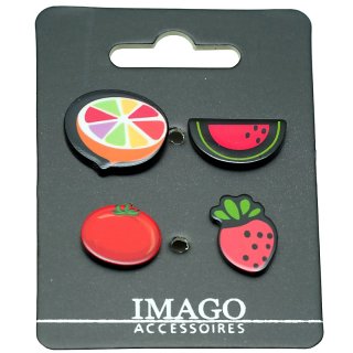 Pins, 4er-Set, Melone/Tomate/Orange/Erdbeere