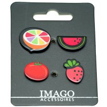 Pins, 4er-Set, Melone/Tomate/Orange/Erdbeere