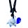 Glasanhänger mit Halskette, "Schildkröte", Größe: 20 mm, Farbe: blau/trans