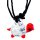 Glasanhänger mit Halskette, "Schildkröte", Größe: 20 mm, Farbe: rot/transp