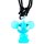 Glasanhänger mit Halskette, "Elefant", Größe: 24 mm, Farbe: hellblau